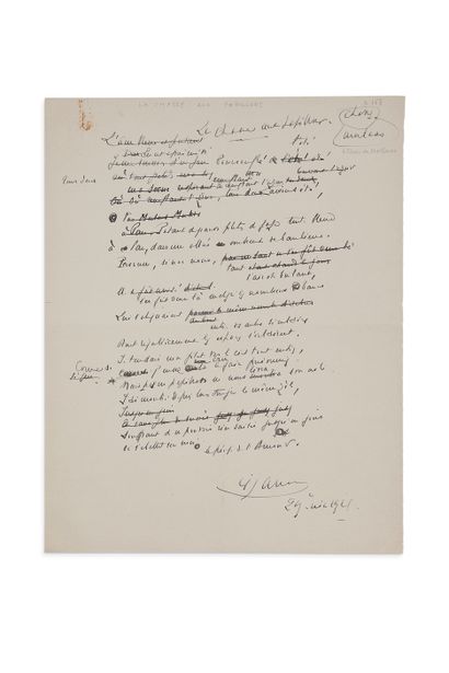 JAMMES Francis 

Poème aut. signé « La Chasse...