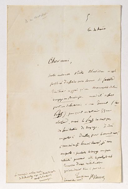 null SAINTE-BEUVE Charles-Augustin 

LAS datée 30 avril adressée au poète Auguste...
