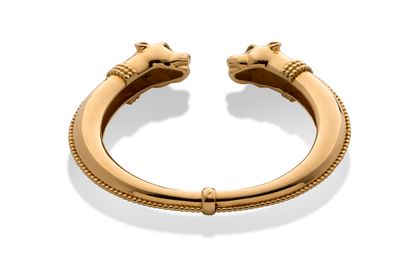 Bracelet "Panthère" Bracelet "Panthère" 
Or jaune 18K (750) 
Diam.: 6cm env. - Pb.:...