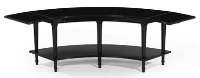 MADELEINE CASTAING (1894-1992) 
A LOW CONSOLE WITH TWO TRAYS In black lacquered wood,...