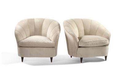 TRAVAIL ITALIEN PAIR OF "COQUILLAGE" ARMCHAIRS
With a wide backrest, resting on small...