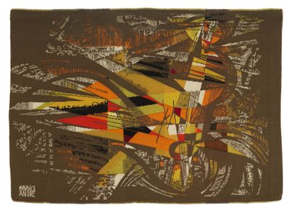 MAURICE ANDRE (1914-1985) «EOLE» 
Tapisserie d'Aubusson en laine polychrome à décor...