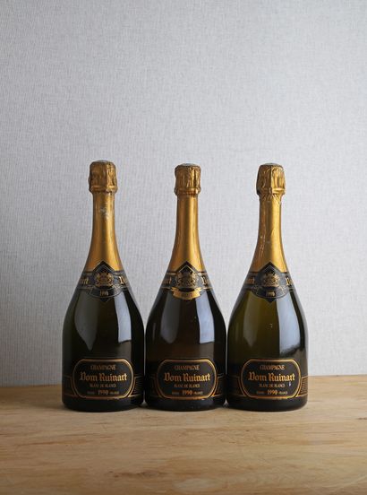 null 3 B CHAMPAGNE BRUT DOM RUINART (1 e.l.a; some marks on the caps) - 1990 - R...