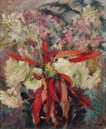 Boris Ivanovitsch PASTOUKHOFF (1894-1974) Bouquet de fleurs, Paris 1936 Huile sur...