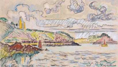 Paul SIGNAC (1863-1935) Côte bretonne, 1926 Aquarelle et crayon, signé et daté en...