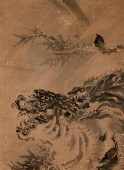 null Tigre dans les bambous, anonyme, dans le style de Gao Qipei (1660-1734) XIXe...