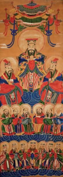 null L'empereur de Jade Yuhuang, entouré de 15 divinités taoïstes. Anonyme, seconde...