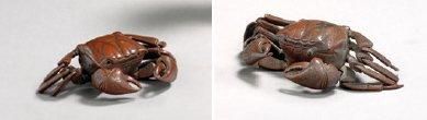 JAPON Paire de petits crabes articulés en bronze Fin XIXe siècle L 10 cm Petits ...