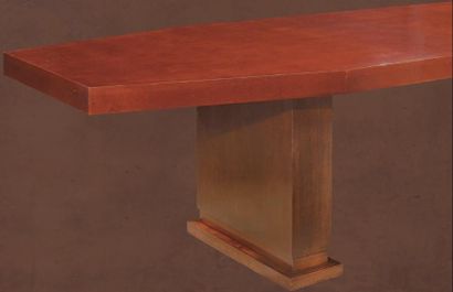 ANDRE SORNAY (1902-2000) Exceptionnelle et importante table de salle à manger moderniste...