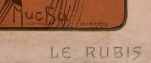 ALPHONSE MARIA MUCHA (1860-1939) « Le Rubis » Rare et exceptionnel panneau décoratif...