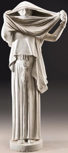 JEAN-LEON GERÔME, d'après «La femme au voile» Exceptionnelle et importante statue...