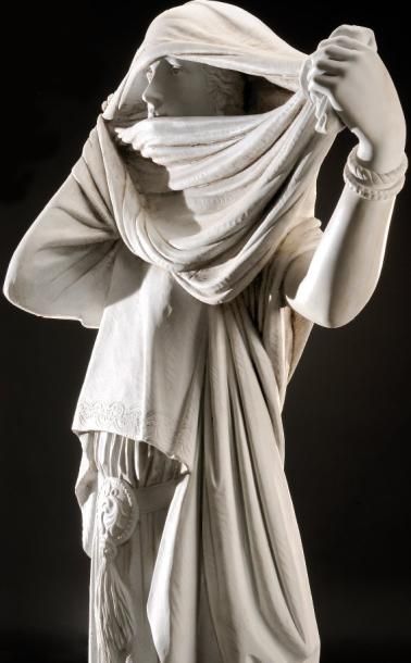 JEAN-LEON GERÔME, d'après «La femme au voile» Exceptionnelle et importante statue...