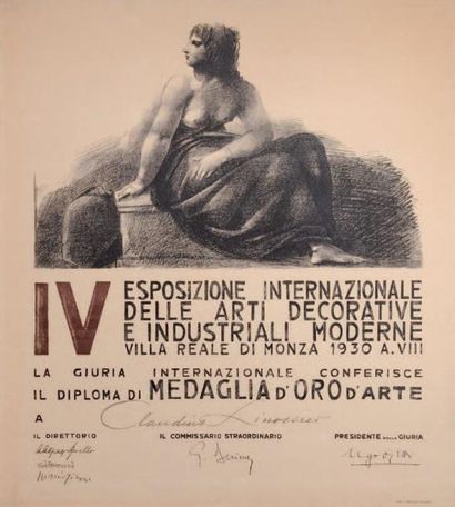 null Medaglia d'Oro Arte à Claudius Linossier pour «L'Esposizione Internazionale...