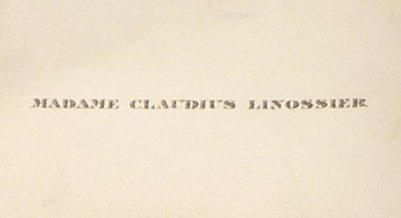CLAUDIUS LINOSSIER (1893-1953) Lot de trois plaques de gravure pour cartes de visite...