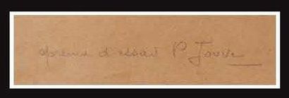 PAUL JOUVE (1878-1973) «Tigresse et ses petits» Lithographie sur papier. Signée en...