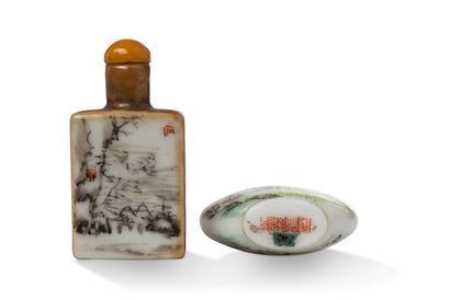null China, late Qing period

Glass and enamel flask-tabatière of the pink family,...