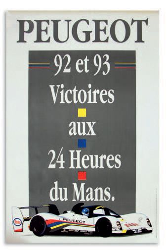 PEUGEOT 905 Lot de 13 affiches Bon état général 7 en formats 169 x 116 cm, 6 en format...