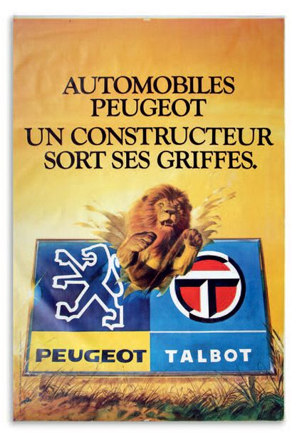 PEUGEOT - TALBOT 一套2张海报
尽管边缘有些褶皱和撕裂，但状况良好
尺寸：177 x 120 cm