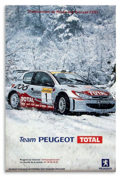 PEUGEOT 206 WRC Lot de 16 affiches Bon état général Dimensions : 119 x 80 cm