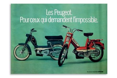 CYCLOMOTEUR PEUGEOT Set of 2 advertising posters presenting the models 103 and 104
Good...