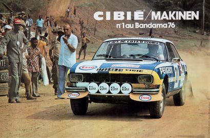 PEUGEOT - TIMO MÄKINEN Lot of two posters
Cibié, Mäkinen, Peugeot 504, n°1 at the...