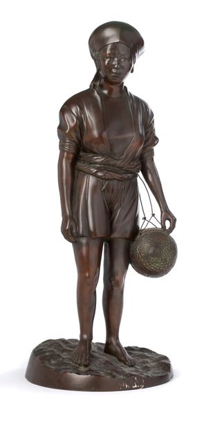 ECOLE VIETNAMIENNE du XXe siècle 
渔女

带有棕色铜锈的青铜器 

50 x 20 x 21 cm - 19 5/8 x 7 7/8...