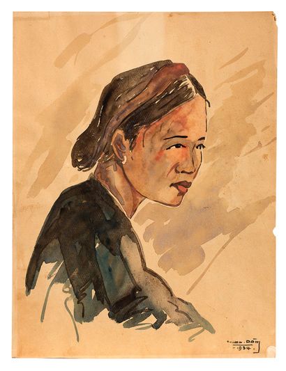 THIEM DAM (XXE SIÈCLE) 
Portrait de femme, 1934

Aquarelle sur papier, signée et...