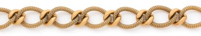 CHAUMET 
BRACELET MAILLE «PAILLETTE» Or 18k (750). Signé, numéroté - Poinçon Georges...