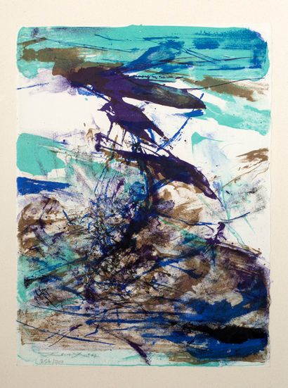 ZAO WOU-KI (1921-2013) 
Sans titre, 1967 

Lithograph on paper 

30.5 x 22.9 cm 

12...