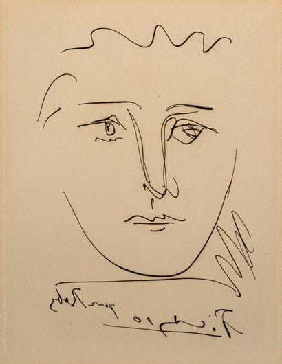 PABLO PICASSO (D'APRÈS) (1881-1973) 
Visage pour Roby 

Gravure d'après un dessin...