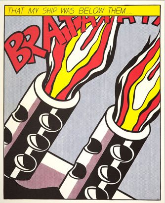 ROY LICHTENSTEIN (D'APRÈS) (1923 - 1997) 
AS I OPENED FIRE - Tryptic after the painting...