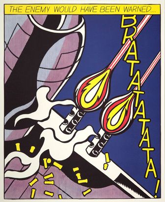 ROY LICHTENSTEIN (D'APRÈS) (1923 - 1997) 
AS I OPENED FIRE - Tryptic after the painting...