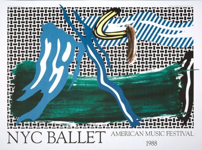 ROY LICHTENSTEIN (D'APRÈS) (1923 - 1997) 
NYC BALLET美国音乐节，海报。 

纸上彩色打印。 

彩色打印在纸上。...