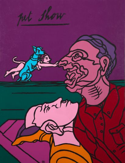 VALERIO ADAMI (né en 1935) 
Pet show, 2016-2019 

Acrylique sur toile, titrée et...