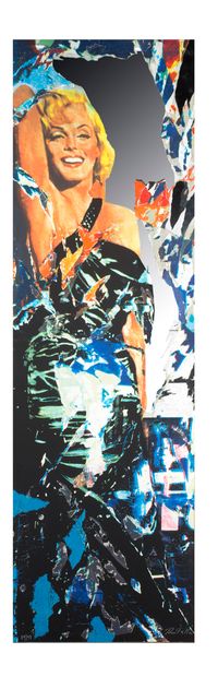 MIMMO ROTELLA (1918-2006) 
Marylin, 2004 

抛光的墨铸铁，绢印和版画由艺术家的手撕裂，右下方签名，左下方编号89/99...