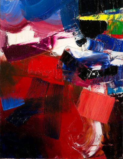 JEAN MIOTTE (1926-2016) 
Sans titre, 1955 - 1960

Huile sur toile, signée au dos

Oil...