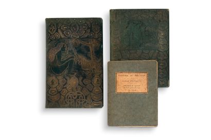 [GAUGUIN Paul (1848-1903)] 一套3本，
- 前后。附有原稿的二十七幅图画。巴黎，G. Crès et Cie, 1923年。In-4.出版商的插图板，保留了插图的封面和书脊。
-...