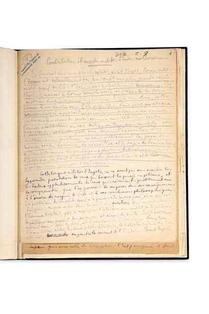 ARAGON Louis (1897-1982) Ici Critique, autograph manuscript signed 1930. In-4, full...