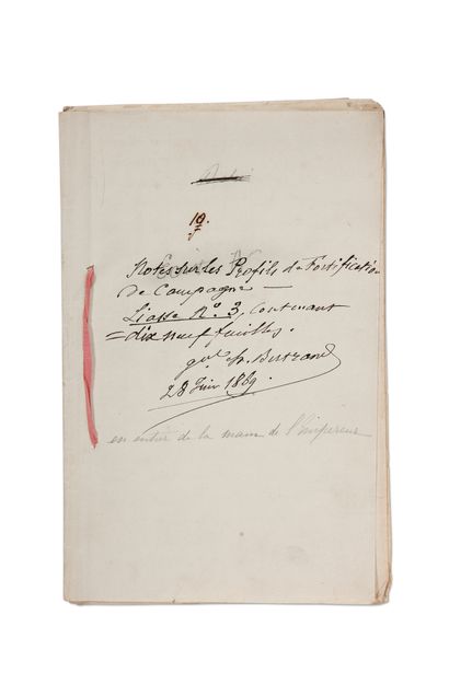 Napoléon Ier (1769-1821) 
autograph MANUSCRIT, [Notes on Profiles of Field Fortification],...