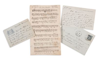 LECOCQ CHARLES (1832-1918) COMPOSITEUR 
MANUSCRIT MUSICAL autographe signé, Les deux...