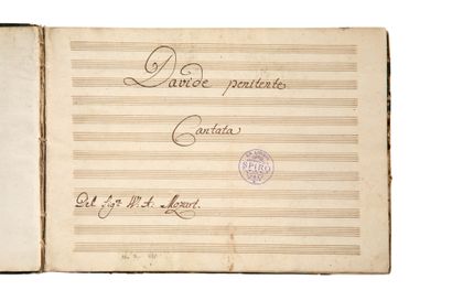 MOZART WOLFGANG-AMADEUS (1756-1791) 
音乐手稿，Davidde penitente，大合唱，[18世纪末]；108张长方形叶子，4页（22...