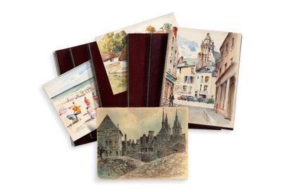GAUDET ÉTIENNE (1891-1963) Suite of 151 watercolours on paper signed, some located...