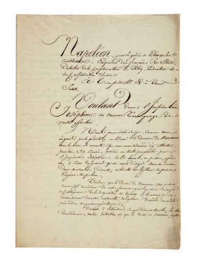 NAVARRE DOMAINE DE (EURE) 
大约90份信件或文件，1821-1828年。
关于纳瓦拉庄园管理的文件，是拿破仑在他们离婚后交给约瑟芬的。...