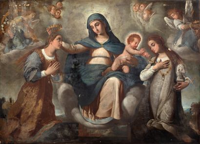 ÉCOLE ITALIENNE DU XVIIE SIÈCLE ATELIER DE GIOVANNI BAGLIONE 
Virgin and Child with...