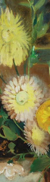 Lê Phổ (1907-2001) Bouquet de fleurs Huile, encre et couleurs sur soie, signée en...