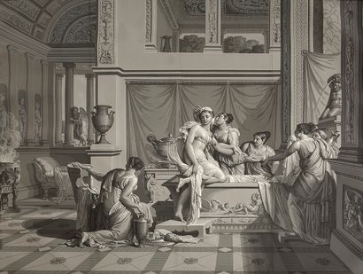 Maison Leroy 
Papier peint en grisaille représentant des scènes tirées de l'histoire...