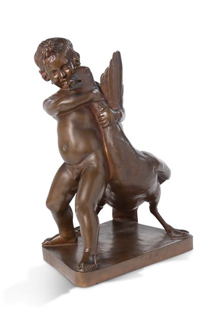D'APRÈS BOETHOS DE CHALCÉDOINE (IIE SIÈCLE AV. JC) 
Child with a goose.
Bronze with...