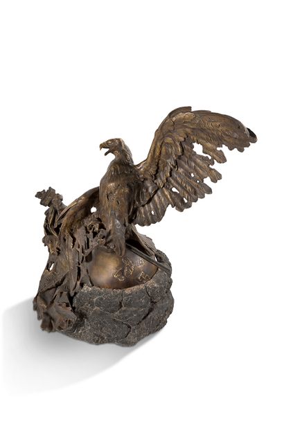 Jean-Léon GEROME (1824-1904) 
Wounded eagle of Waterloo
Bronze with golden patina,...
