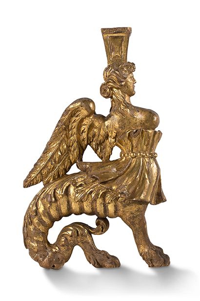 null PAIR OF HARPIES in gilded wood and carved in the round and gilded as supports.
Second...