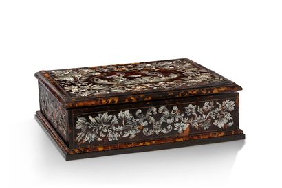 null IMPORTANT CASE with rich engraved mother-of-pearl marquetry decoration on a...